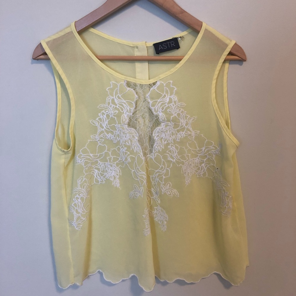 Yellow sheer detail tank